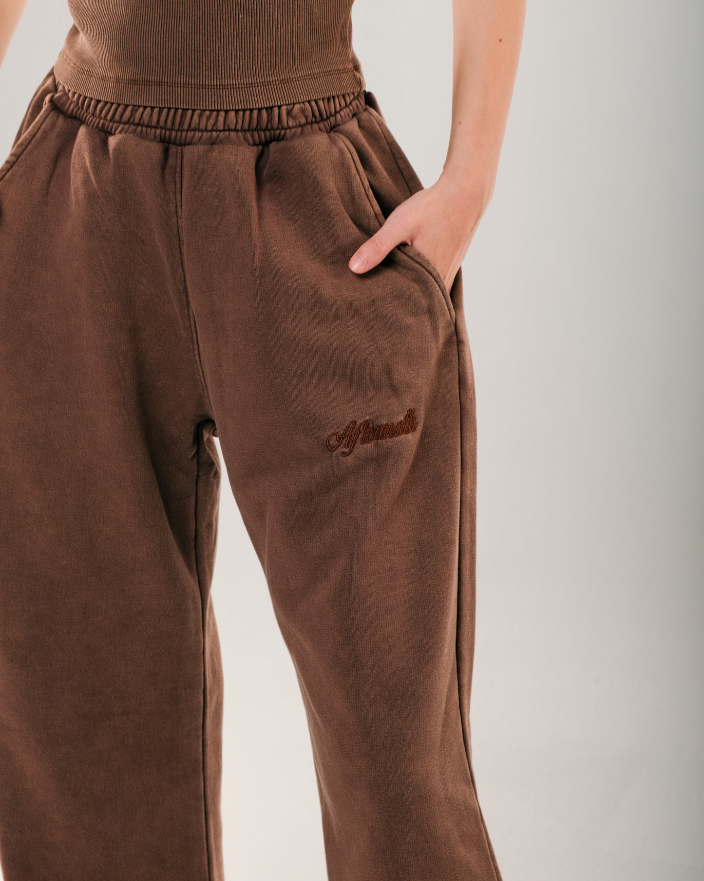 Brown Washed Sweatpant